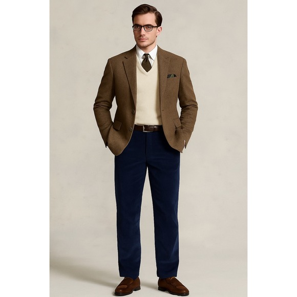 Brooks Brothers Other - Brooks Brothers Clark Pants Mens Sz 32X30 Navy Blue Corduroy Straight Leg Preppy